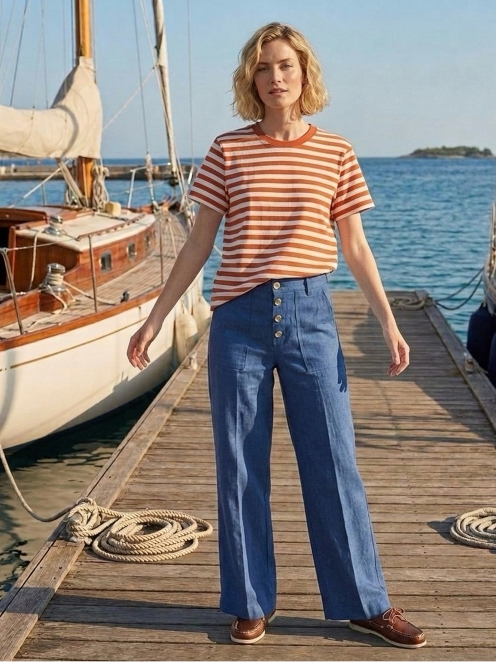 Jw Andersen women’s striped Asymmetrical T-shirt